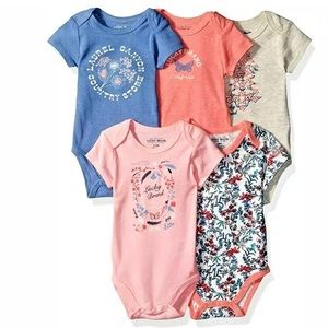 Lucky Brand Baby Girl 5 Pack Assorted One-Piece